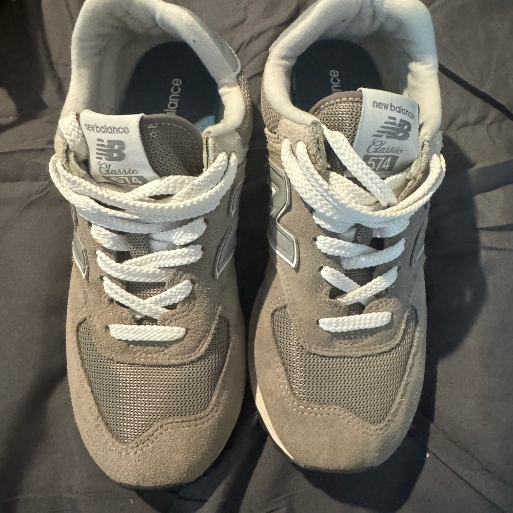 New Balance Kids' Taupe and White Sneakers